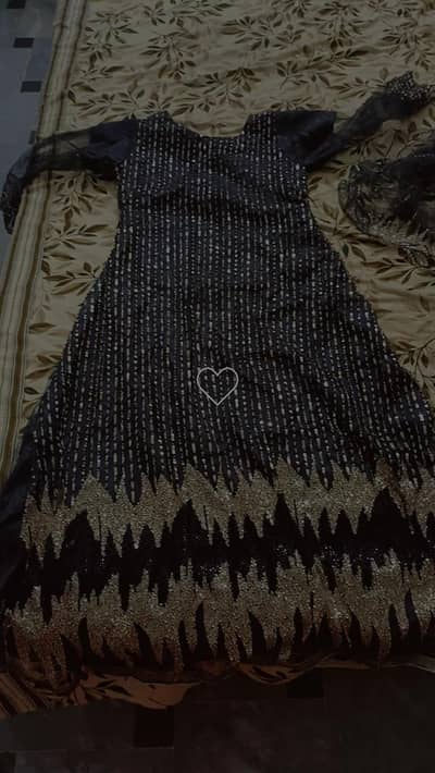 black heavy work maxi for girls