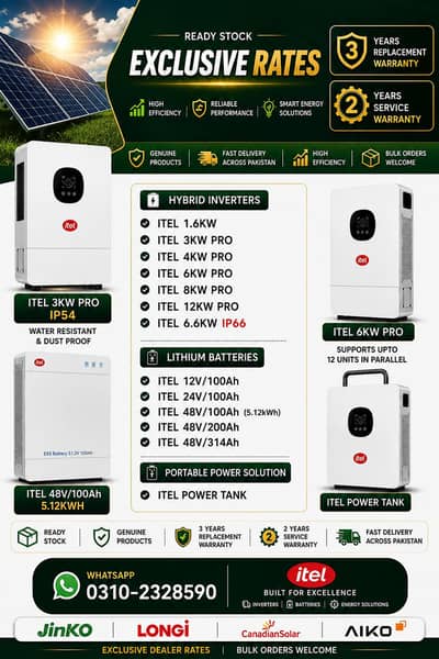 ITEL PRO INVERTER | IP66 | IP54 | ITEL LITHIUM ION BATTERY | 24V | 48V