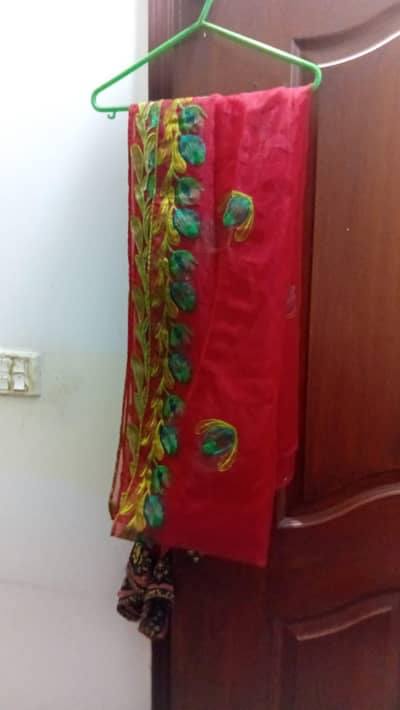 2 piece organza embedded  beautiful  clr large size very cheap price