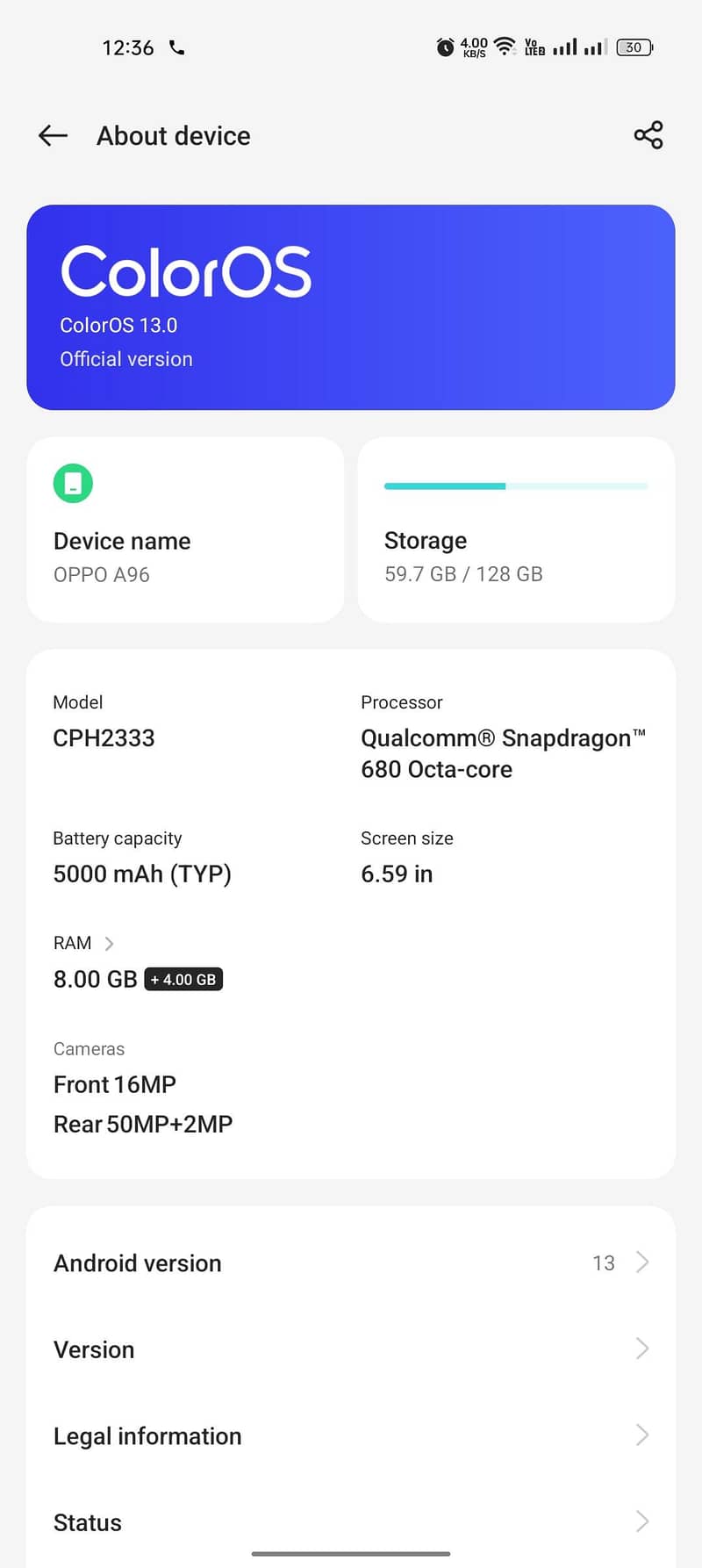 OPPO A96 1