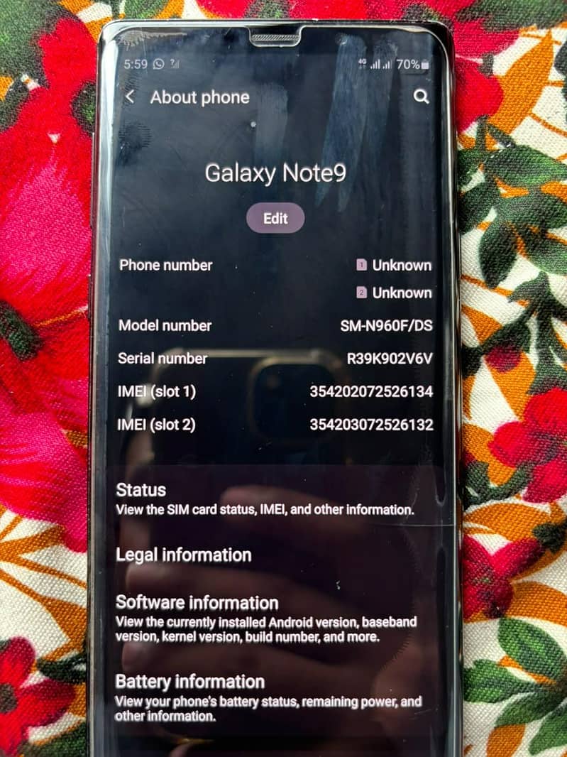 Samsung Mobile Note 9 5