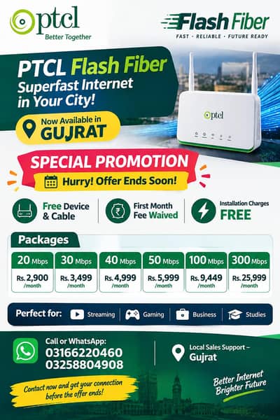 PTCL FIBER NETWORK GUJRAT
