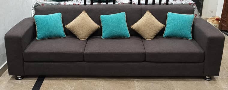 Never Used Velvet  Sofa 3+2+1 with tables