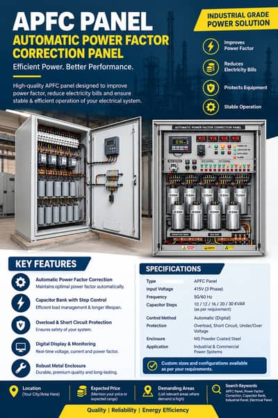 Automatic APFC Panel | Power Factor Correction Panel | 415V 3 Phase