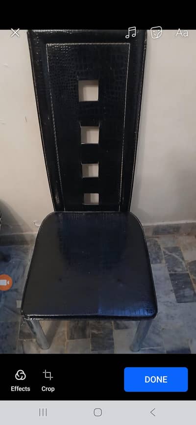 6 Stainless steel leathee chairs