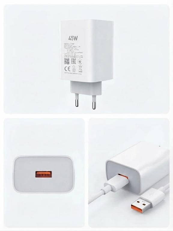 45W Fast Charger Adapter with USB-A Port & Charging Cable (Tenco,Infinix,itel) And suppoted all mobile model