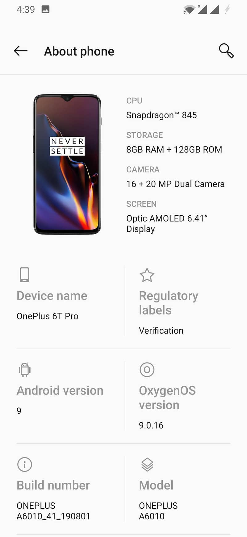 One Plus 6T Pro 4