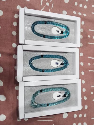Beautiful Blue Crystal Tasbeeh | Islamic Prayer Beads | Gift Box