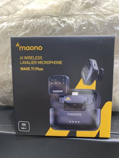 Maono Wave T1 Plus AI Wireless Lavalier Microphone (Box Packed)