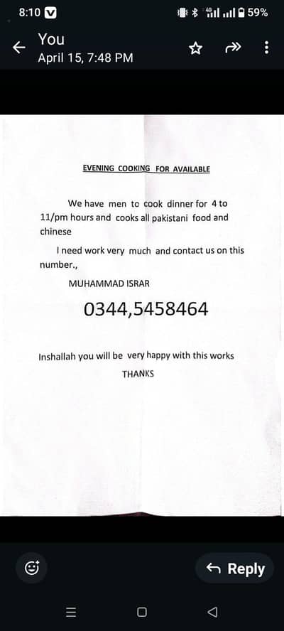 need jobs to cooking