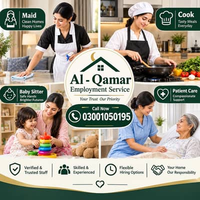 Maids / House Maids / cook / House chef / Baby Sitter maid available