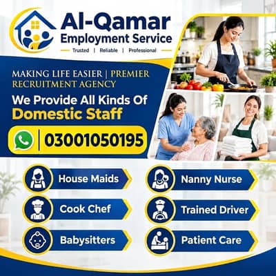 Maids / House Maids / cook / House chef / Baby Sitter maid available