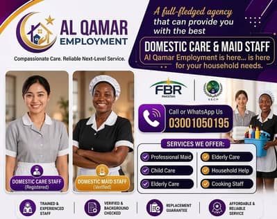 Maids / House Maids / cook / House chef / Baby Sitter maid available