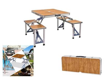 Portable picnic table and chairs wooden style Foldable