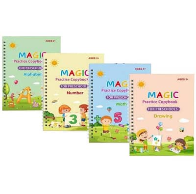 Magic Practice Copybook Set 4 Pcs | Kids Learning Books | 3+