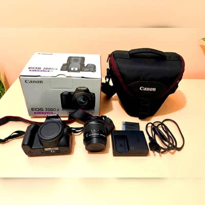Canon 200d mark ii 4k dslr camera + 18-55mm is nano stm lens full box.