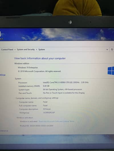 Hp laptop core i3 6th generation