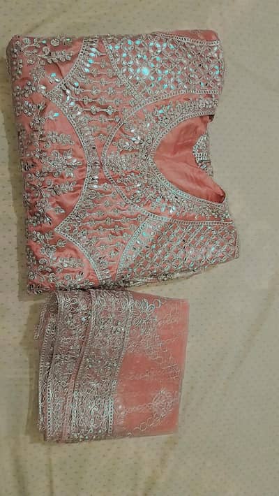 Elegant Pink & Silver Bridal Dress | Worn Once
