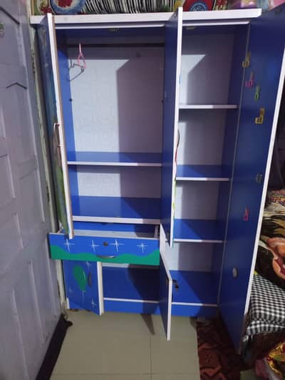 Beautiful  Hand-Painted Wooden Wardrobe for Kids