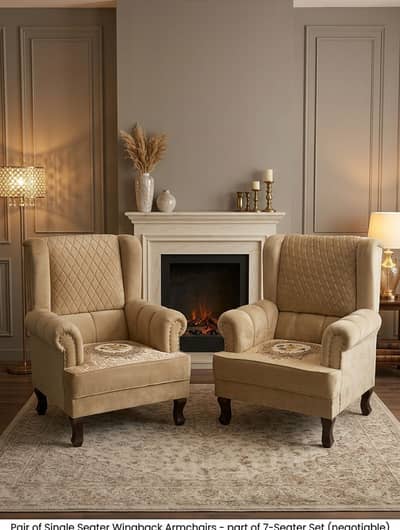 Premium New Velvet 7-Seater Sofa Set