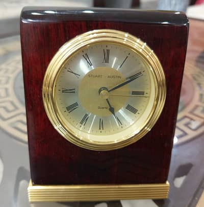 Stuart Austin Quartz Desk Clock with Engravable Piece