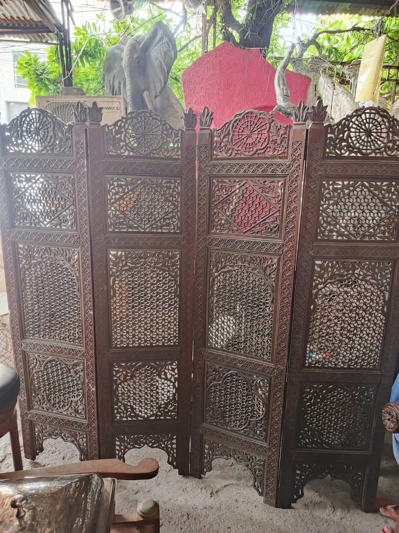 wooden solid partition divider screen sheesham solid separato 4