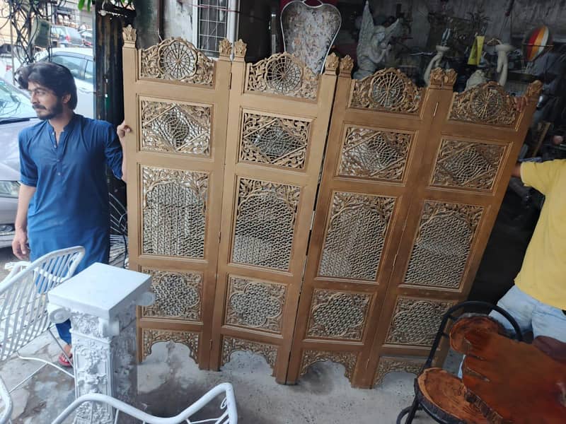 wooden solid partition divider screen sheesham solid separato 10