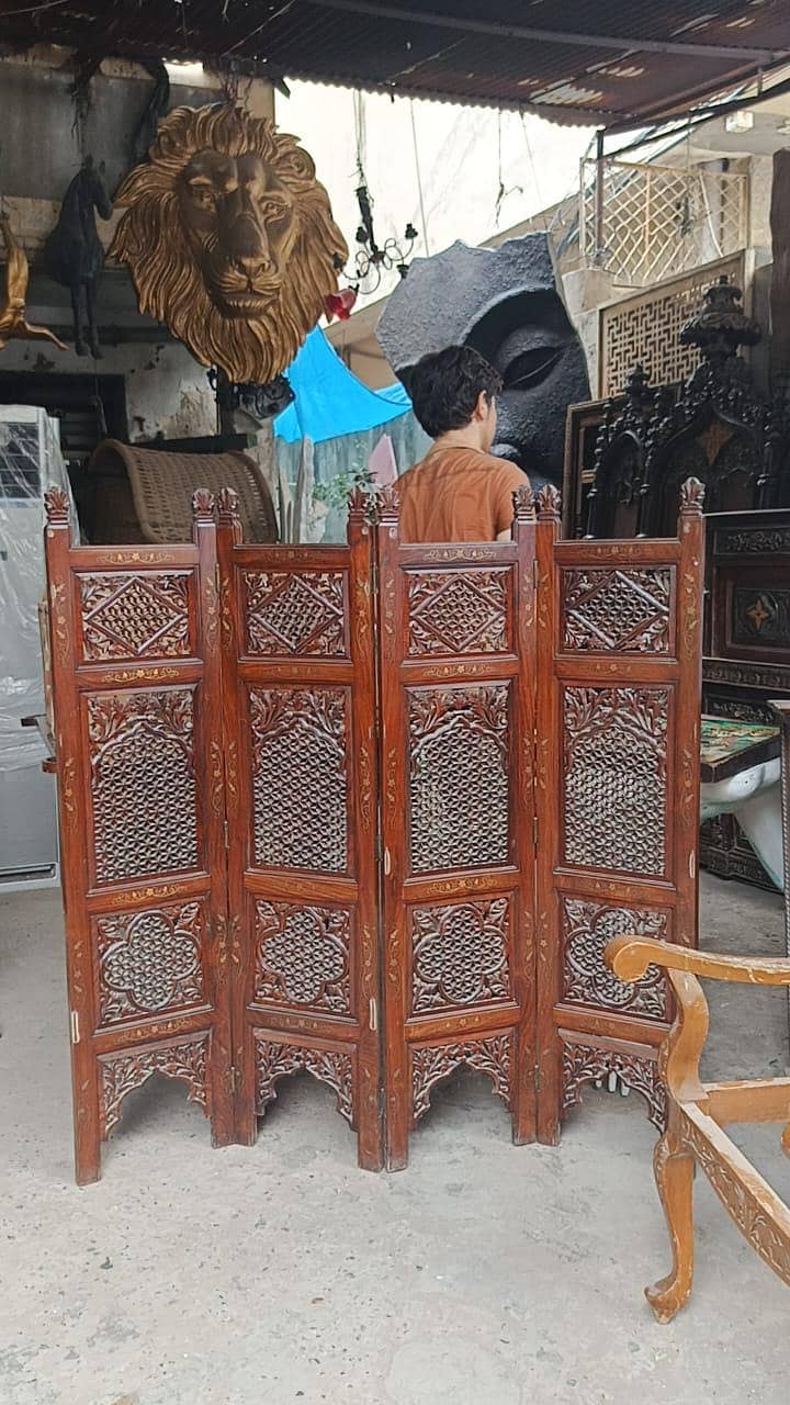 wooden solid partition divider screen sheesham solid separato 16