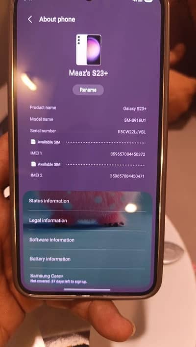 Samsung Mobile S23 Plus pta dual c. . p