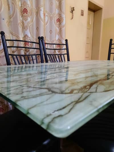 6 Seater Glass top Dining table set
