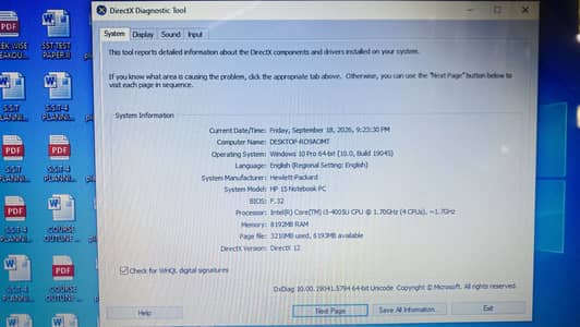 HP 15 notebook cor i3 4th gen