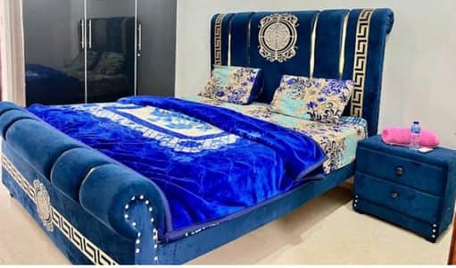 blue furniture velvet set