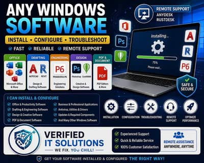 Windows & Software Installation Printer Setup & Laptop Repair Karachi