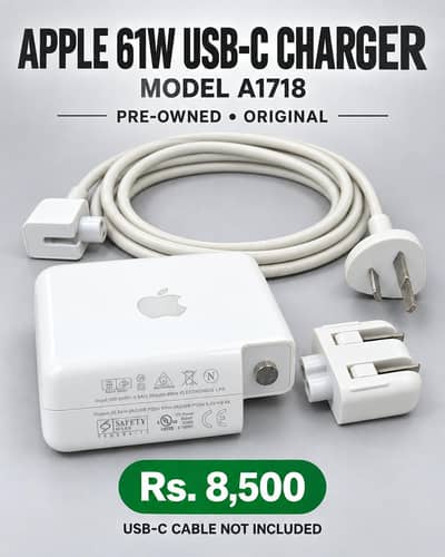 Original Apple 61W USB-C MacBook Charger A1718