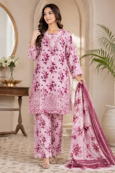Lakhany 3Pc Lawn Suit Large - Stitched