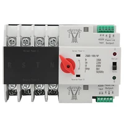 Power Automatic Transfer Switch 4P 100A 220V Changeover Switch