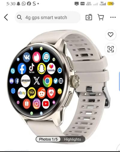 H100 5G android smart watch PTA approved