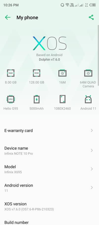 Infinix Note 10 Pro 8+8.128