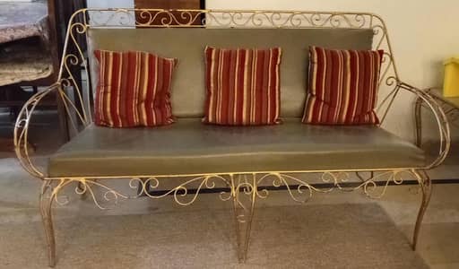 Antique Heavy Guage Wrought Iron Vintage 5 seater sofa set