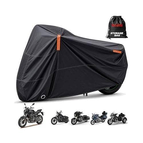 Parachute Waterproof and Dustproof Bike Covers with Free Storage Bag for All Sizes Including Scooty, CD 70, CG125, YBR, PRIDER, SUZUKI, and Heavy Bikes