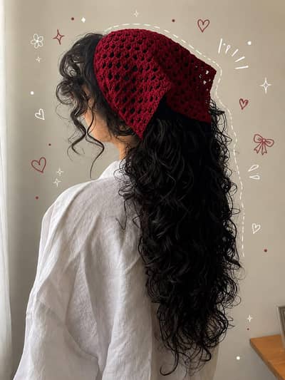 handmade crochet Bandana for girls new and stylish.