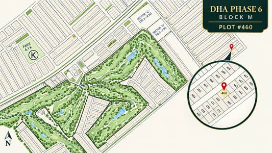 Prime 1 Kanal Residential Plot No. 460 for Sale in Block M, DHA Phase 6 Lahore