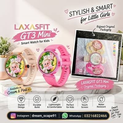 LAXASFIT GT3 Mini Smart Watch for Kids – Stylish & Smart Kids Watch ⌚