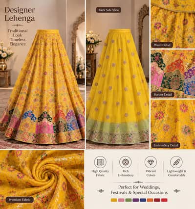 Designer Embroidered Lehenga for women | Wedding & Party wear