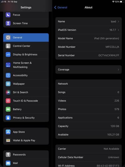 iPad 5th Generation 128GB