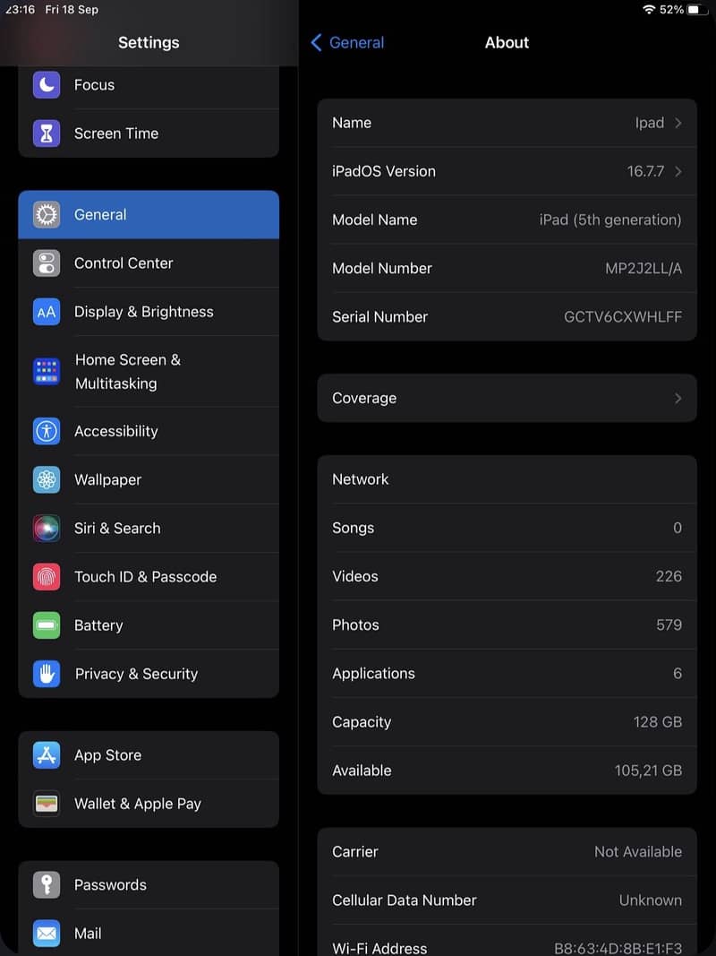 iPad 5th Generation 128GB 0