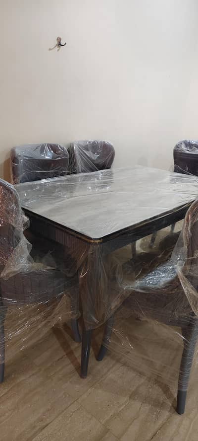 Turkish style dining table with 6 chairs