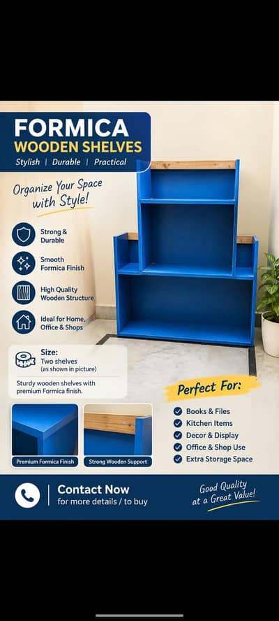 2 Seprate Wooden formica shelving unit for sale