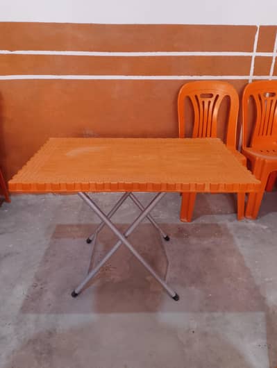 Orange color Folding table