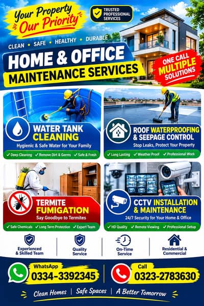 Water Tank Cleaning | Roof Waterproofing | Termite Fumigation | CCTV